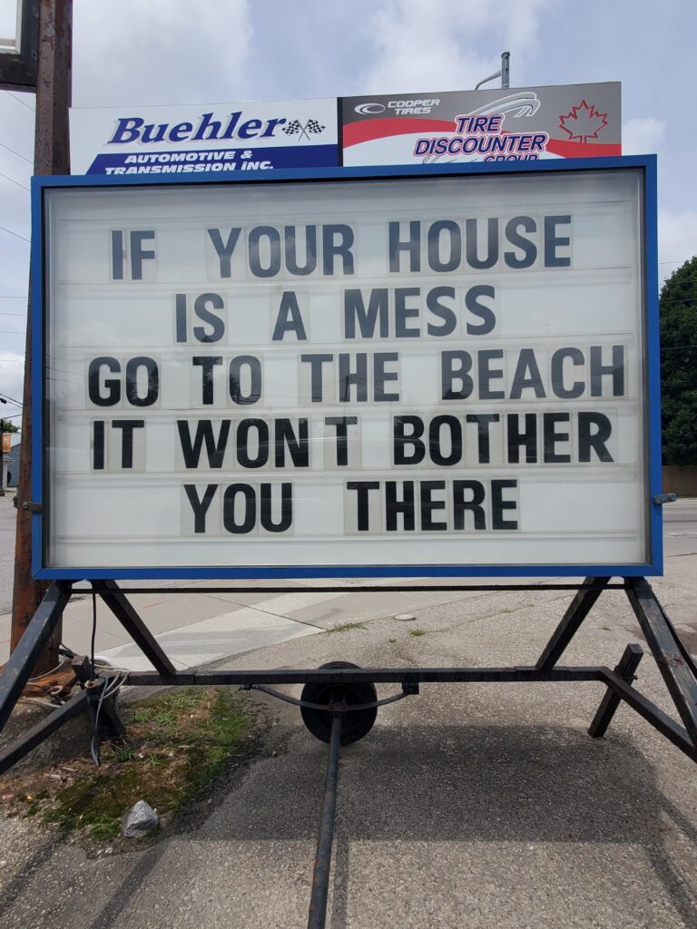go to the beach sign